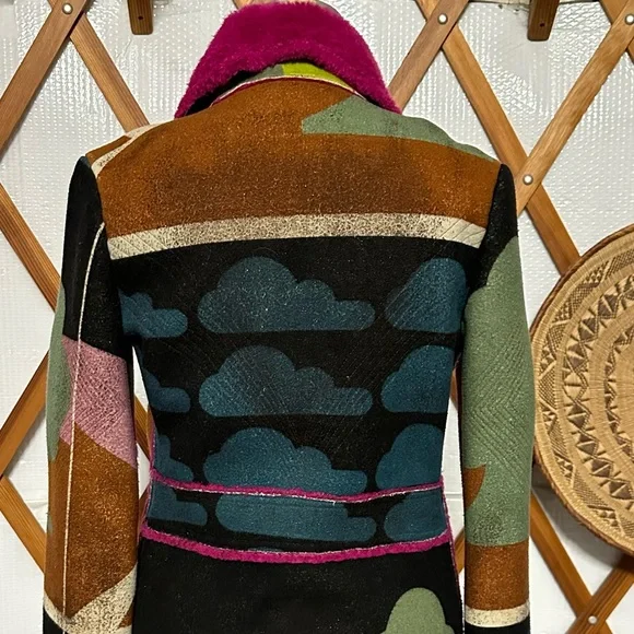 Custo Barcelona retro faux fur lined jacket - Picture 2 of 5